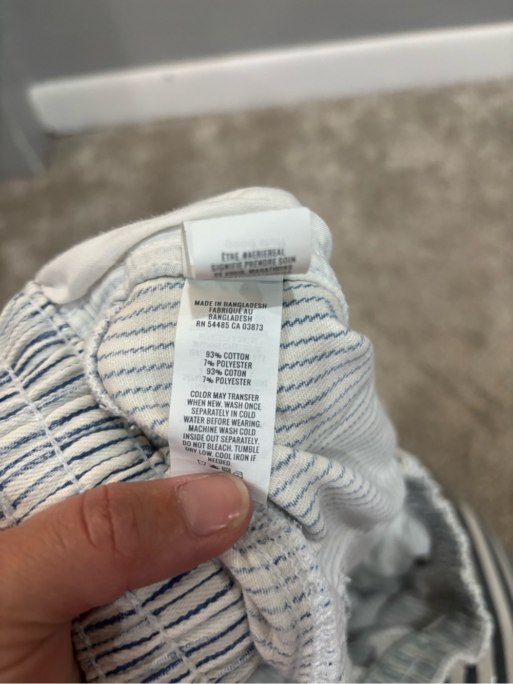 Aerie Blue & White Striped Chambray Casual Shorts Size Large Summer Beachy - Picture 7 of 11